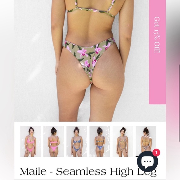 Lokahi Swim Pink Orchid V-Cut Bikini Bottom - Picture 4 of 4